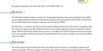 Lancement du Female Founder Award 2025 : célébration de l’audace féminine et de l’impact à travers l’Afrique